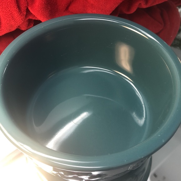 COPY - Pet bowl ceramic with paws all around outside of bowl teal color - Picture 3 of 6
